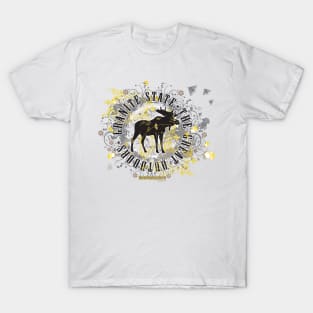 NH Moose Medallion (Black and Yellow) T-Shirt